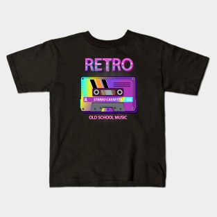 Retro Old school Music Cassette Tape.Music mixtape,80s,90s Kids T-Shirt